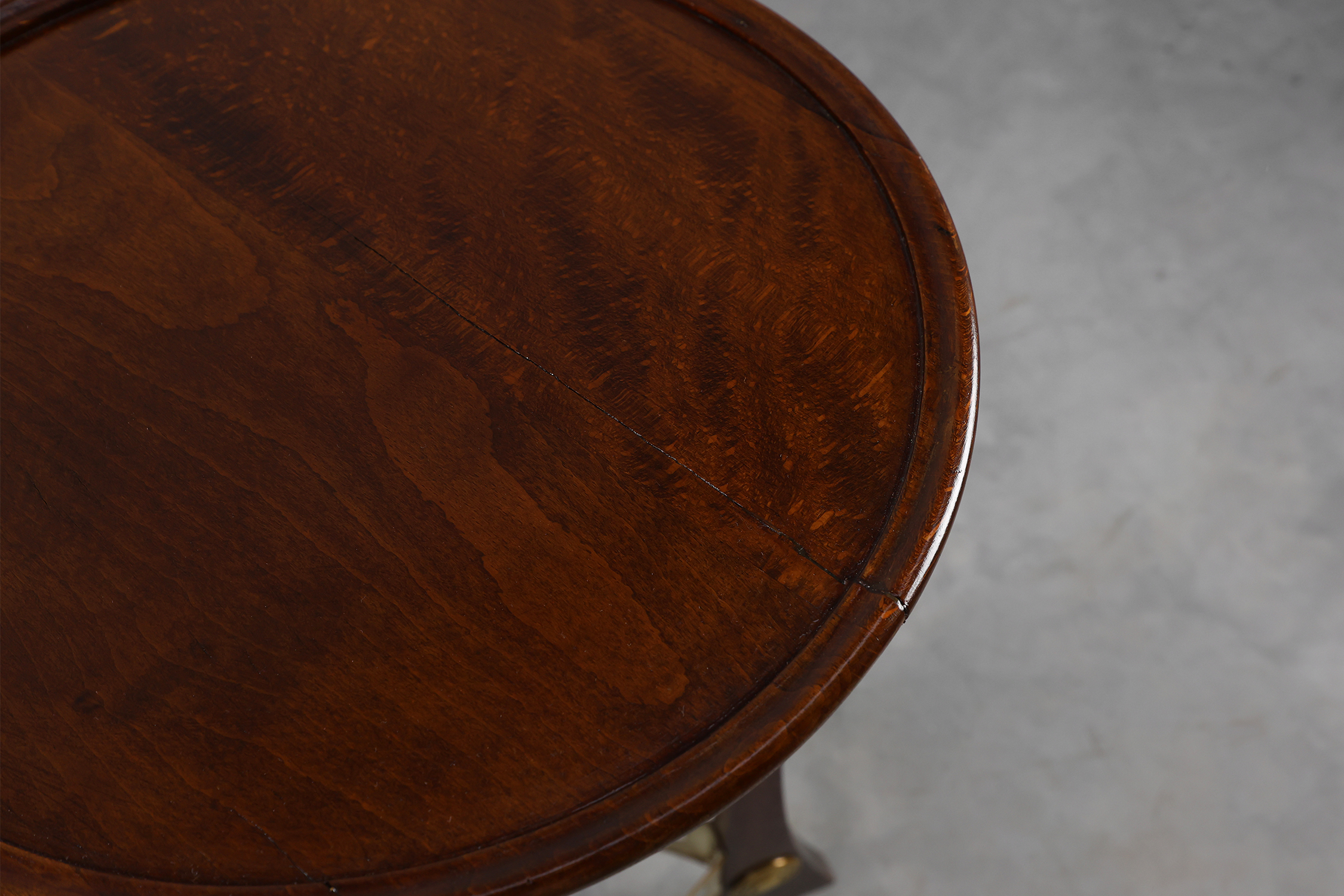 Art Nouveau Pedestal in wood and brass, Belgium, ca. 1910thumbnail